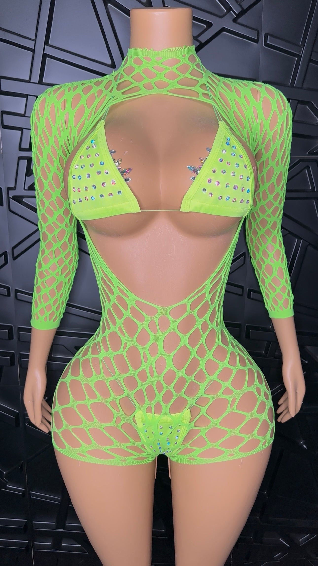 Green Micro Bikini + Romper (XSmall-Large)