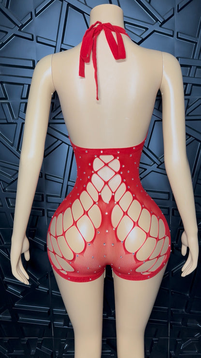 Red Mulan Romper (Small-Large)