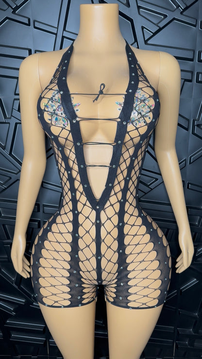 Black Lush Romper (Small-Large)
