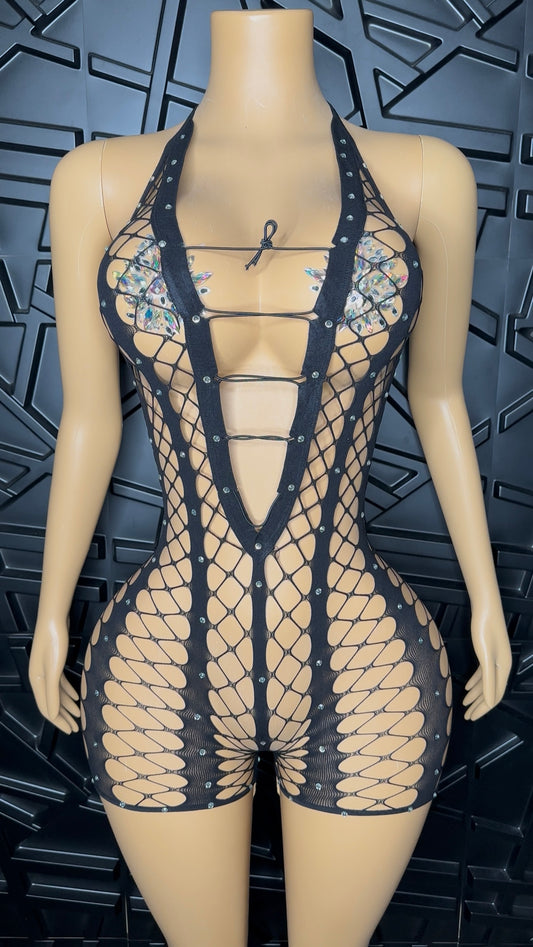 Black Lush Romper (Small-Large)